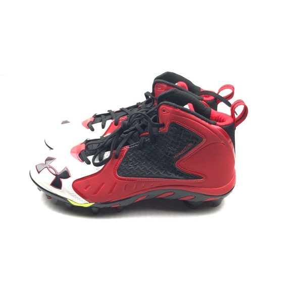 Under Armour Men’s UA Spine Cleats Red/Black/White - Picture 3 of 6